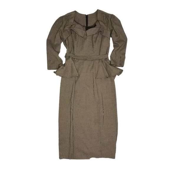 Stop staring peplum houndstooth dress - Picture 4 of 5